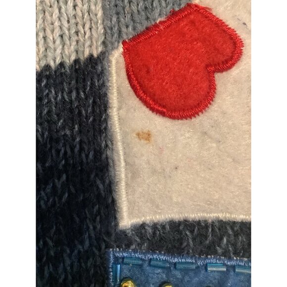 Carly St. Claire Womens XL Ugly Christmas Snowman Cardigan Sweater Blue -- Read - Picture 8 of 16